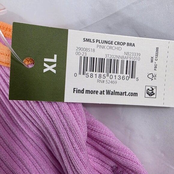 No Boundaries Seamless Retro Pink Ribbed Plunge Cobra Bralette – Size XL NWT - Picture 14 of 15